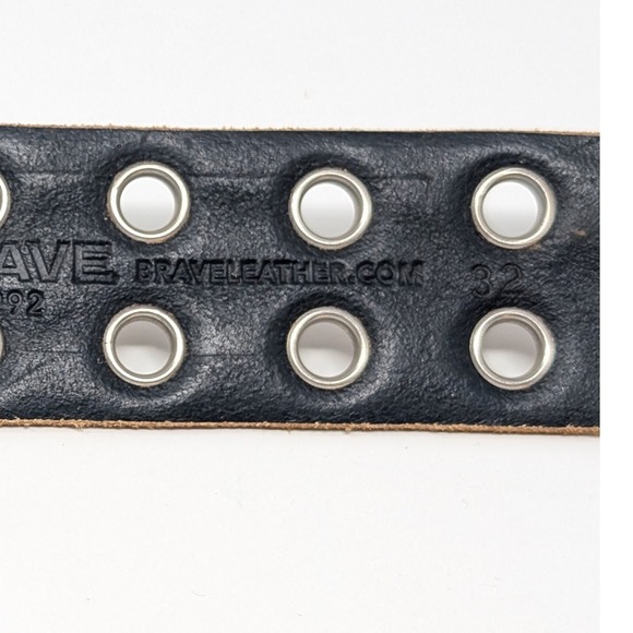 BRAVE Baca II Leather Camo Double Grommet Belt Sz 32 Edgy Y2K Streetwear Unisex
